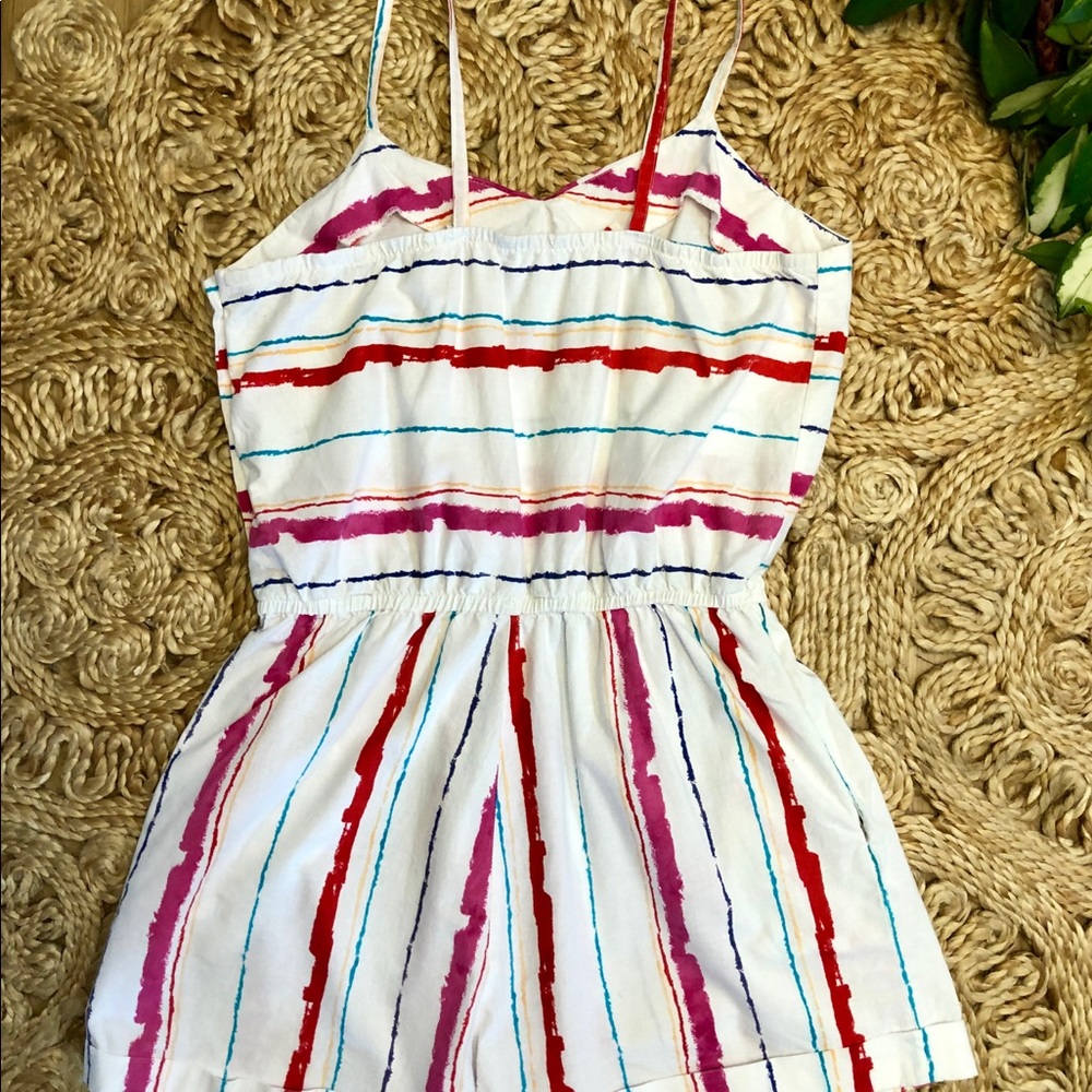 Vintage 80s Colorful romper cotton with pockets - Picture 7 of 8